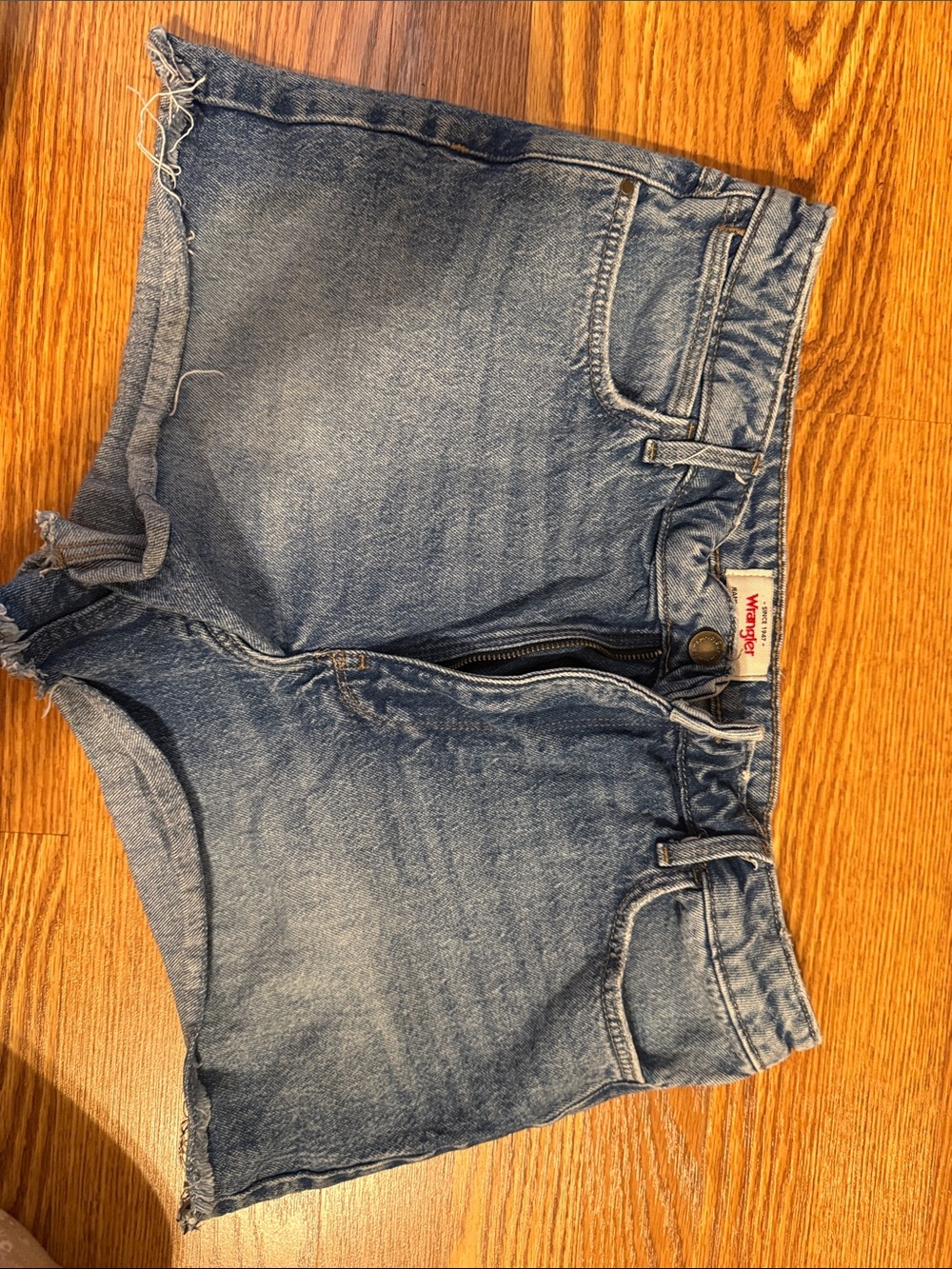 Wrangler Light Blue High-Rise Denim Shorts